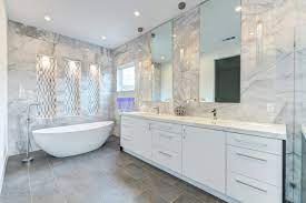 75 gray floor bathroom with white