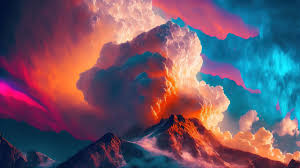colorful clouds mountain scenery 4k