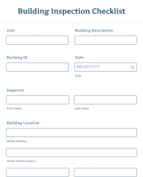 building inspection checklist form