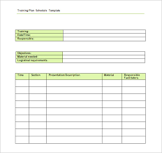 Training Schedule Template 11 Free Sample Example Format