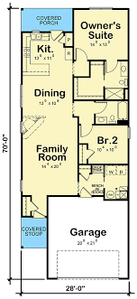 One Story House Plan For The Narrow Lot