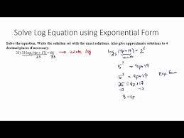 Solve Log Equation Using Exponential
