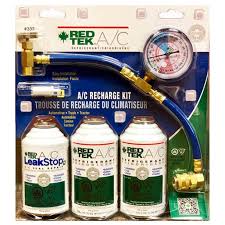 This auto air conditioner recharge kit features a refrigerant that provides the fix you need for your automobile and can be done in about 10 minutes. Redtek A C Refrigerant Recharge Kit With Gauge And Leakstop Walmart Com Walmart Com