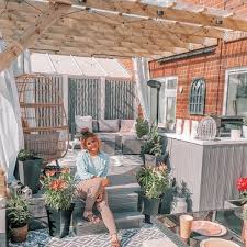 For smaller patios areas and balconies, metal garden furniture is a great choice to decorate your outside space. Couple Turned Awful Decking Into Stylish Pergola Using B M And Dunelm Bargains Manchester Evening News