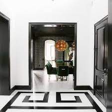 white greek key foyer floor tiles