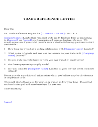 Trade Reference Letter Sample Free Download