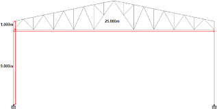 25 m long span steel roof truss