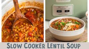 slow cooker lentil soup vegetarian