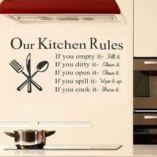 Kitchen Rules Wall Sticker Black Vinyl
