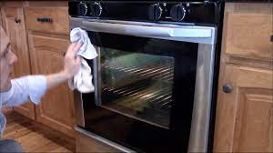 an oven door to clean the glass