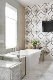 black and white geometric bathroom