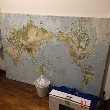 Ikea Huge World Map Wall Hanging Frame