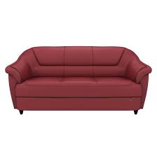 berry 3 seater red leatherette sofa