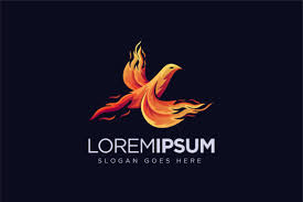 Modern Abstract Fire Phoenix Logo Icon