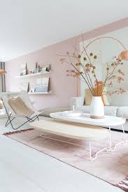 blush pink grey and copper living room