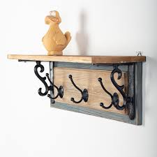 Wooden Wall Shelf With Hooks Forpost