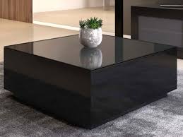 Black Gloss Square Coffee Table With