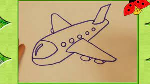 Bé tập vẽ máy bay đơn giản - YouTube