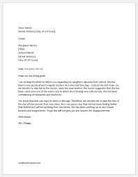 Absence Excuse Letters To School Word Excel Templates