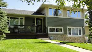 green split level exterior home ideas