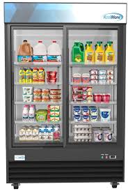Koolmore M53 2gsl 53 In 45 Cu Ft Commercial 2 Glass Door Merchandiser Refrigerator In Black