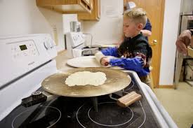 making lefse with 40 kids creates a