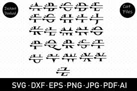 split monogram letters a z graphic by