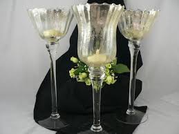 Mercury Glass Goblet Candle Holders 3