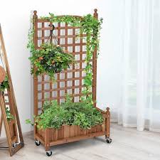 Costway Pc 50 In Wood Planter Box With