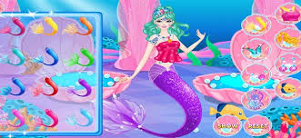 mermaid games dressing hair on the