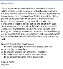 need for sustainable development in