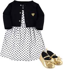 Hudson Baby Girl Dress Cardigan And Shoes