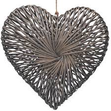 Woven Willow Heart Decoration Small