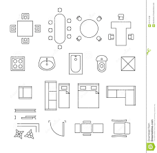 Furniture Linear Vector Symbols Floor Plan Icons Stock