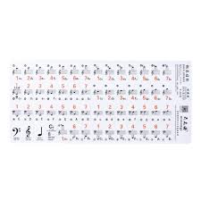 R 5 66 30 De Desconto 37 49 61 Electronic Keyboard 88 Key Piano Stave Transparent Note Sticker Notation Version Sheet Music Piano Accessories On