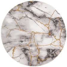 round abstract distressed area rug