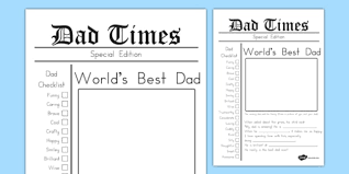 Fathers Day Newspaper Card Template Australia Fathers Day Newspaper