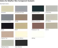 Sikaflex Polyurethane Sealant Color Chart Best Picture Of