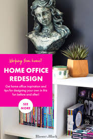 a graphic home office reveal one room