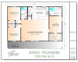 Sycamore House Plan 1232 Square Feet