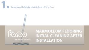 marmoleum flooring initial cleaning