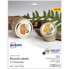 avery matte white sure feed labels
