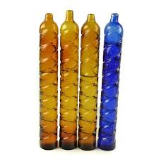 4 Unusual Minimax Glass Vials For