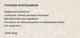Formulas And Equations Poem By Chris Lang