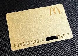 canada mcdonalds gold colour gift card