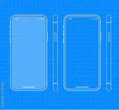 iphone blueprint smartphone outline