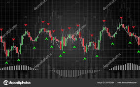 Forex Trading Indicators Vector Illustration Dark Background