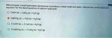 Calcium Hydroxide Metal Oxide