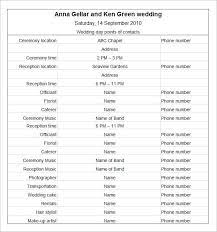 14 wedding schedule templates free