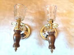 vintage wall sconce pair gold toned